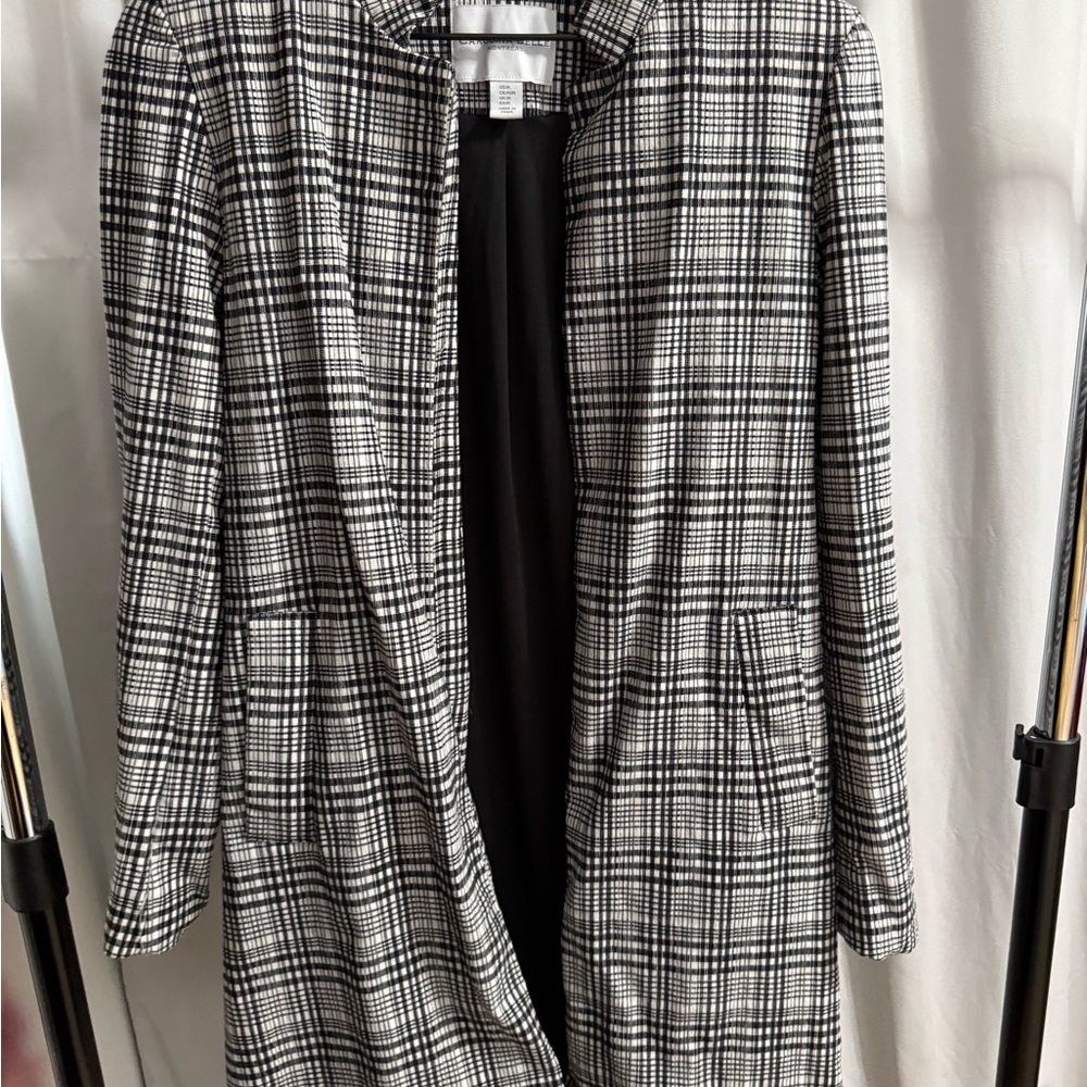 Carolina Belle Black and White Plaid Blazer